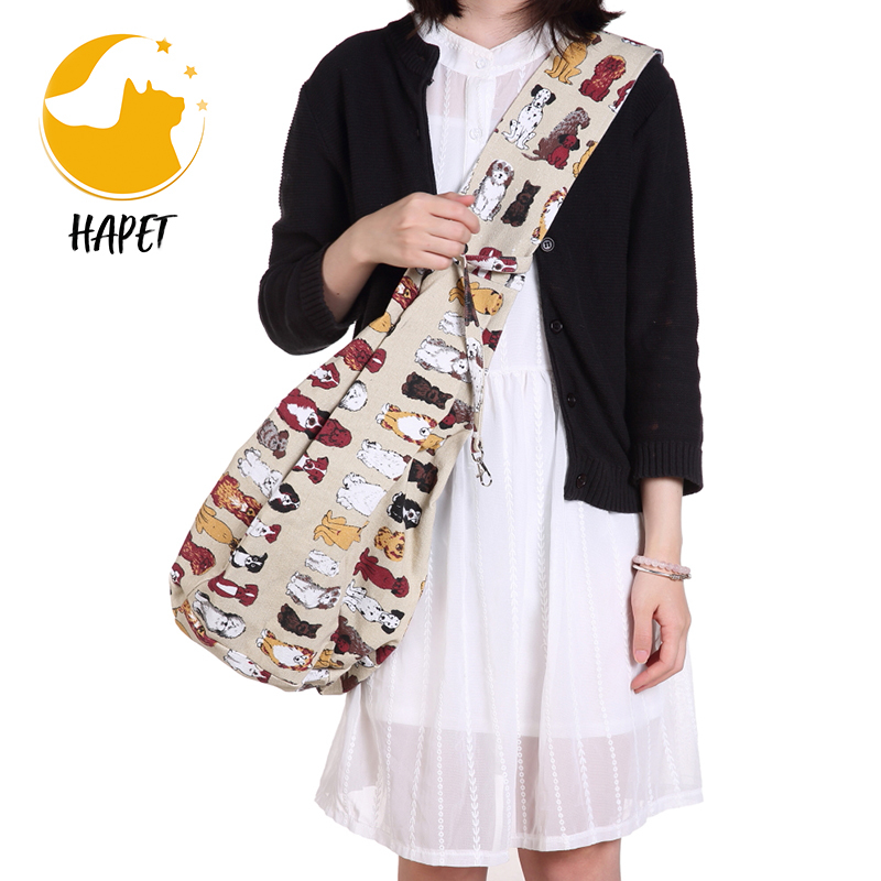 Dog and Cat Sling Carrier Hands Free Reversible Pet Papoose Bag Soft Pouch and Tote Design