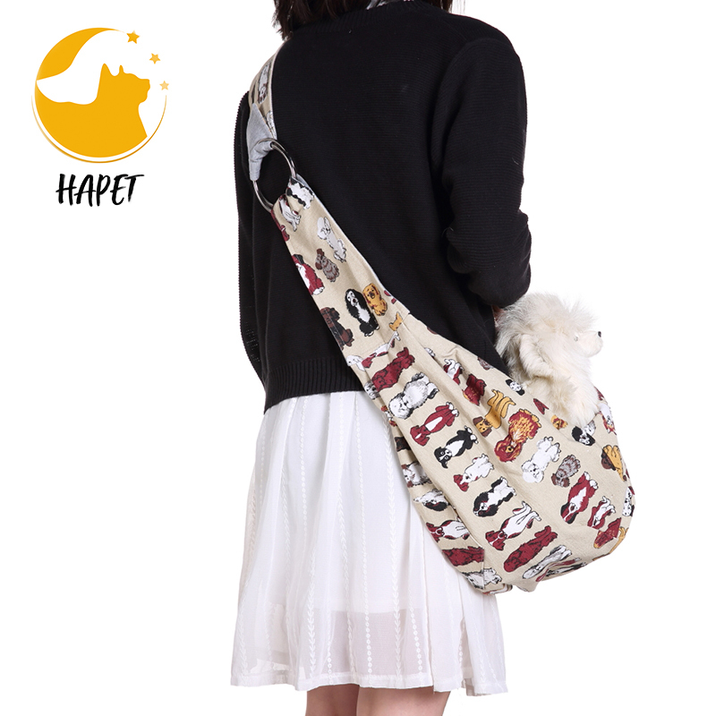 Dog and Cat Sling Carrier Hands Free Reversible Pet Papoose Bag Soft Pouch and Tote Design