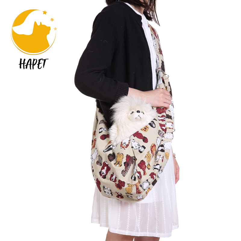 Dog and Cat Sling Carrier Hands Free Reversible Pet Papoose Bag Soft Pouch and Tote Design