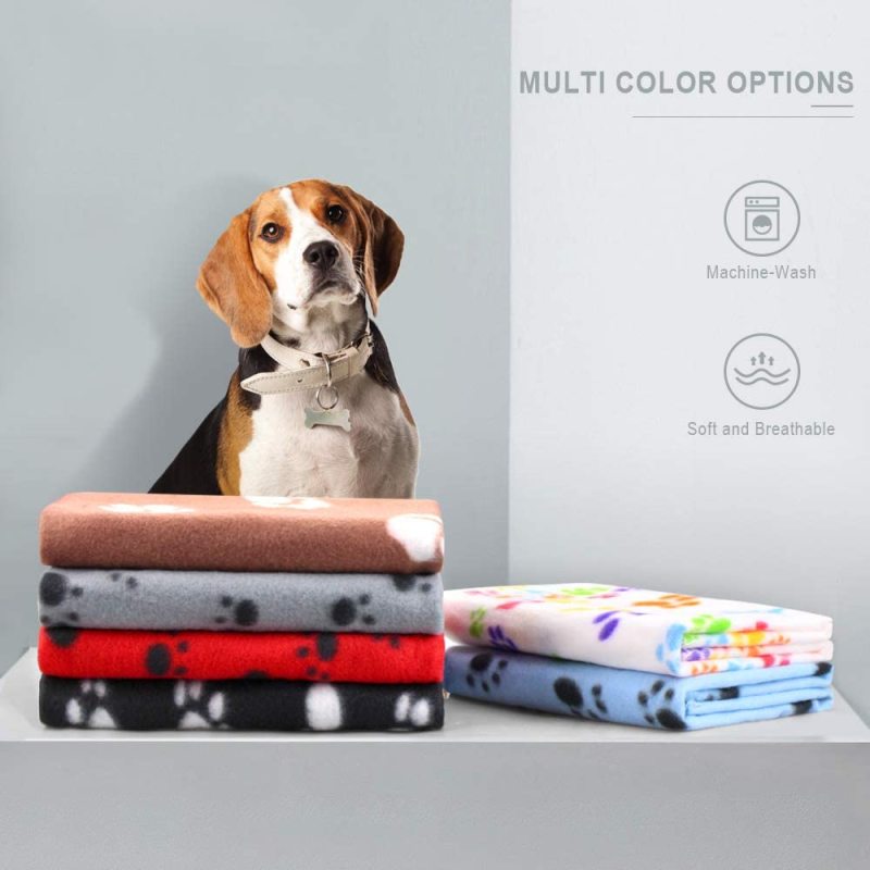 Warm Paw Print Blanket/Bed Cover for Dogs and Cats