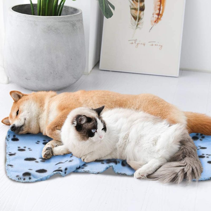 Warm Paw Print Blanket/Bed Cover for Dogs and Cats