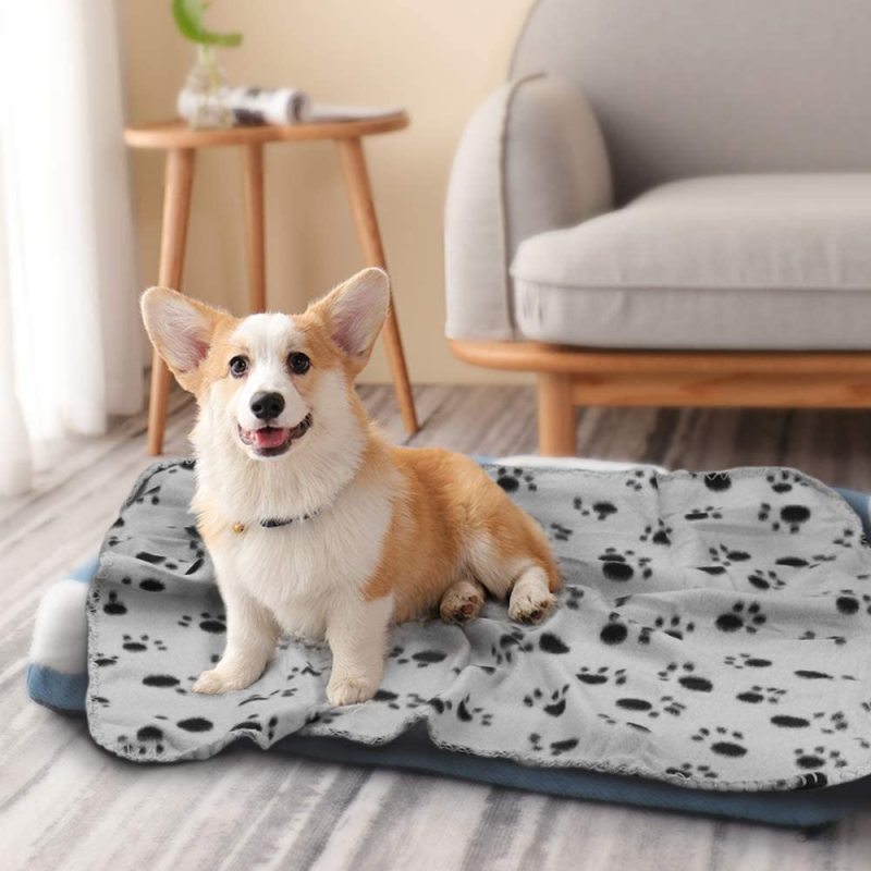 Warm Paw Print Blanket/Bed Cover for Dogs and Cats