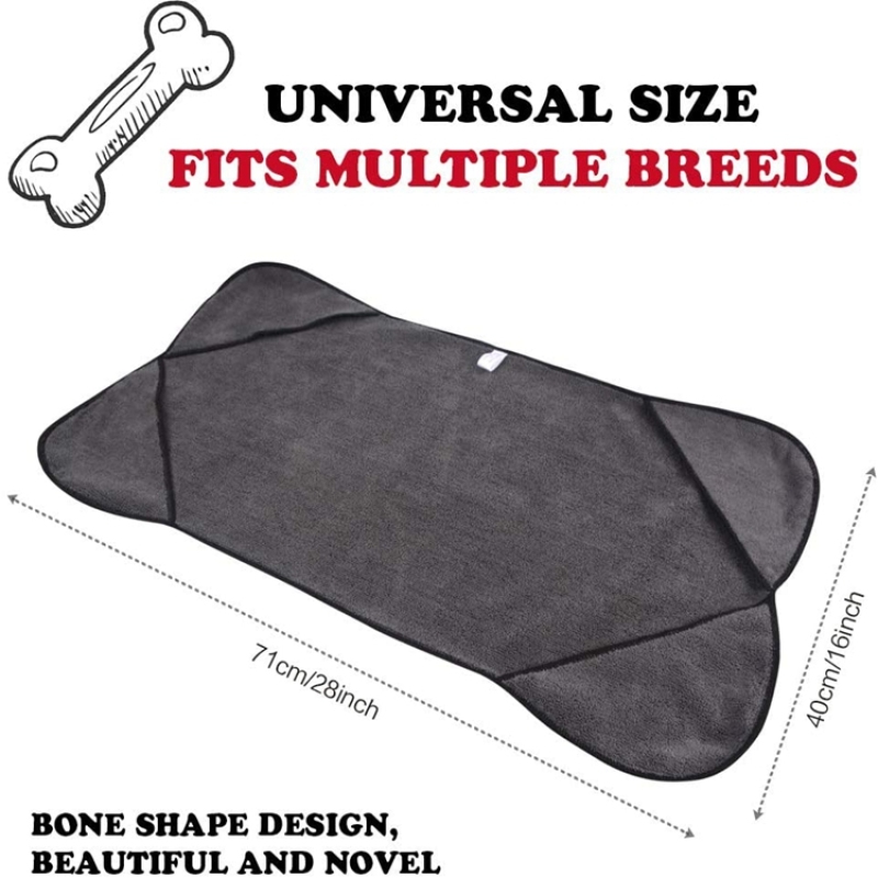 Dog Towel with Hand Pockets Microfiber Towel with Strong Absorption Fast Drying Dog Bath Towel