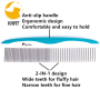 Pet Comb for Long & Short Haired Pets with Comfortable Non-Slip Handle