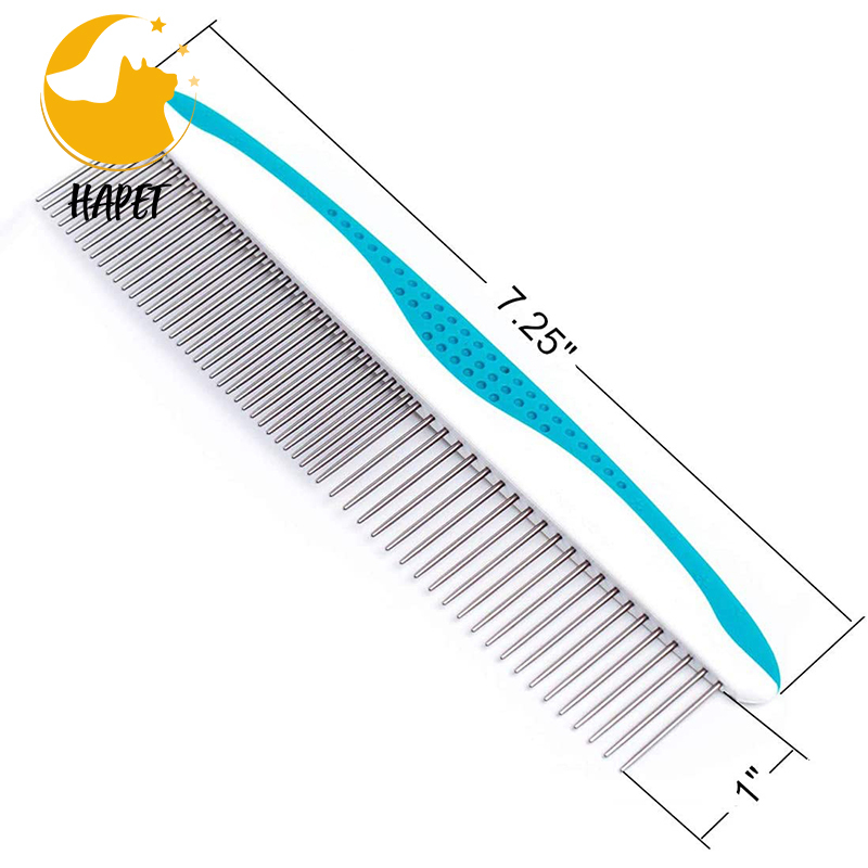 Pet Comb for Long & Short Haired Pets with Comfortable Non-Slip Handle