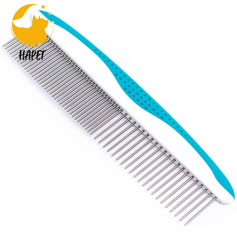 Pet Comb for Long & Short Haired Pets with Comfortable Non-Slip Handle