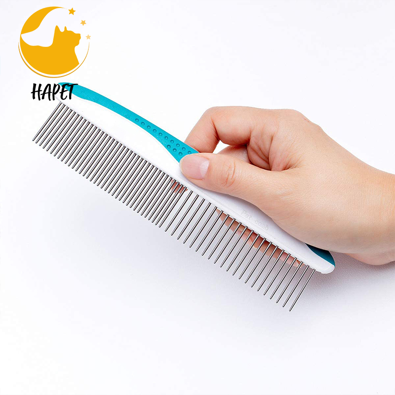 Pet Comb for Long & Short Haired Pets with Comfortable Non-Slip Handle