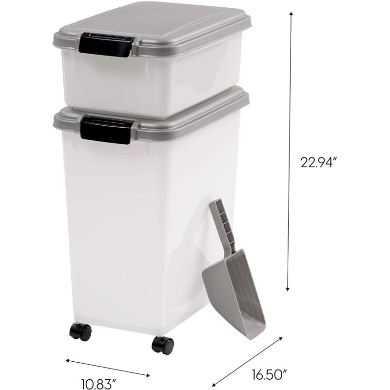 3 Piece Airtight Pet Food Container Combo dog food container with wheels