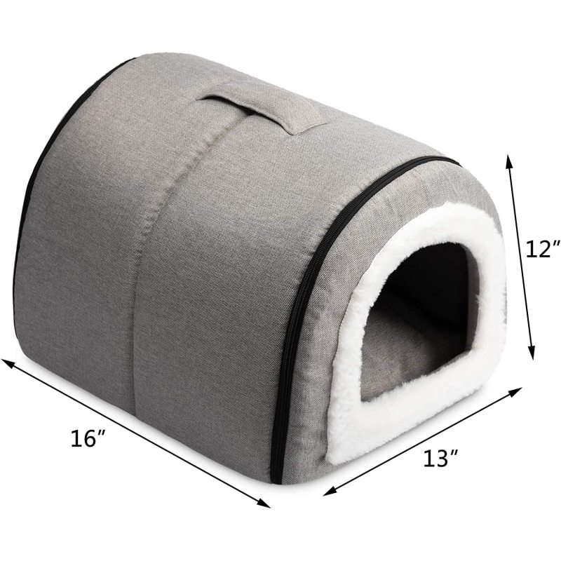 Self-Warming Foldable Cave House Animal Shape Nest Pet Sleeping Bed for Cats and Small Dogs