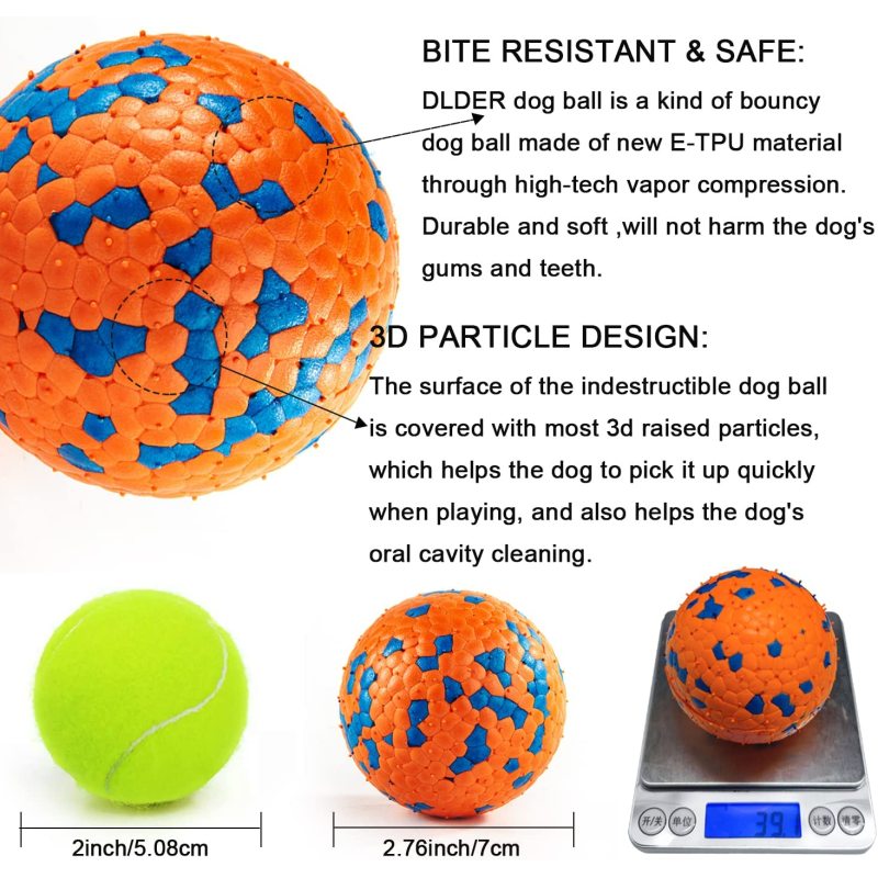 Dog Balls Toys for Aggressive Chewers,Durable Bouncy Dog Ball,Lightweight&Floating,Fetch Toys for Large Medium Dogs to Fetch,