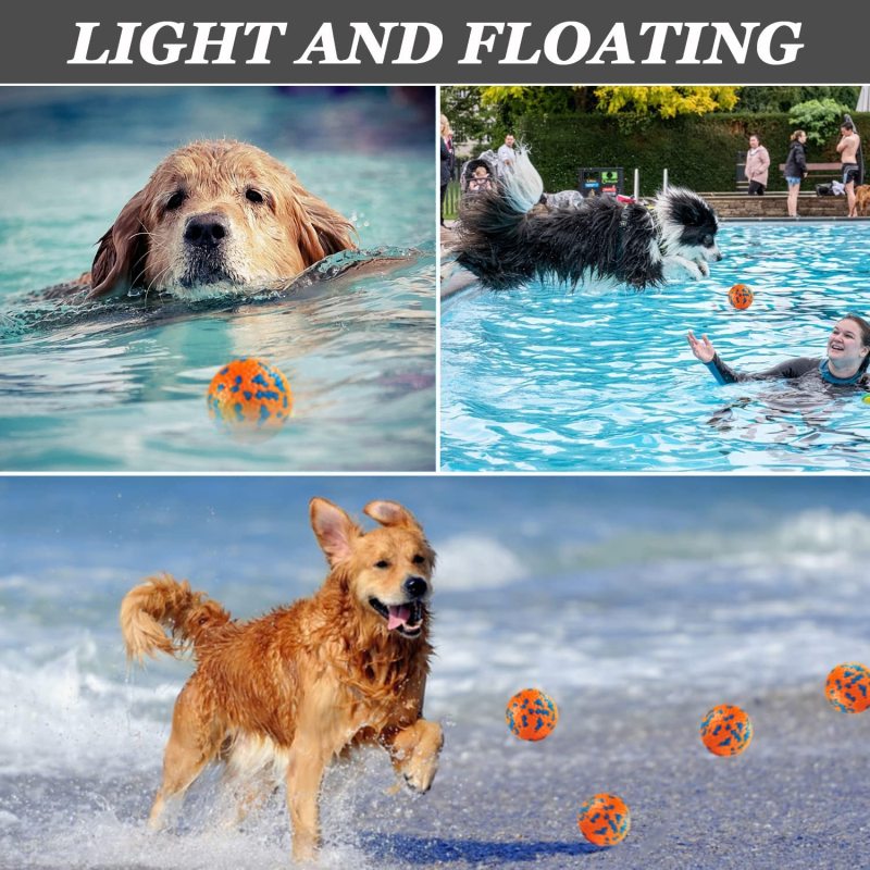 Dog Balls Toys for Aggressive Chewers,Durable Bouncy Dog Ball,Lightweight&Floating,Fetch Toys for Large Medium Dogs to Fetch,