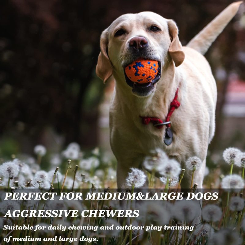 Dog Balls Toys for Aggressive Chewers,Durable Bouncy Dog Ball,Lightweight&Floating,Fetch Toys for Large Medium Dogs to Fetch,