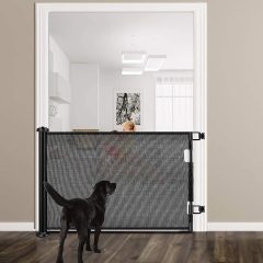 Retractable Baby Gate Dog Gate Easy to Roll and Latch Dogs Gate for Doorways Stairs, Hallways, Deck Banisters Indoor/Outdoor