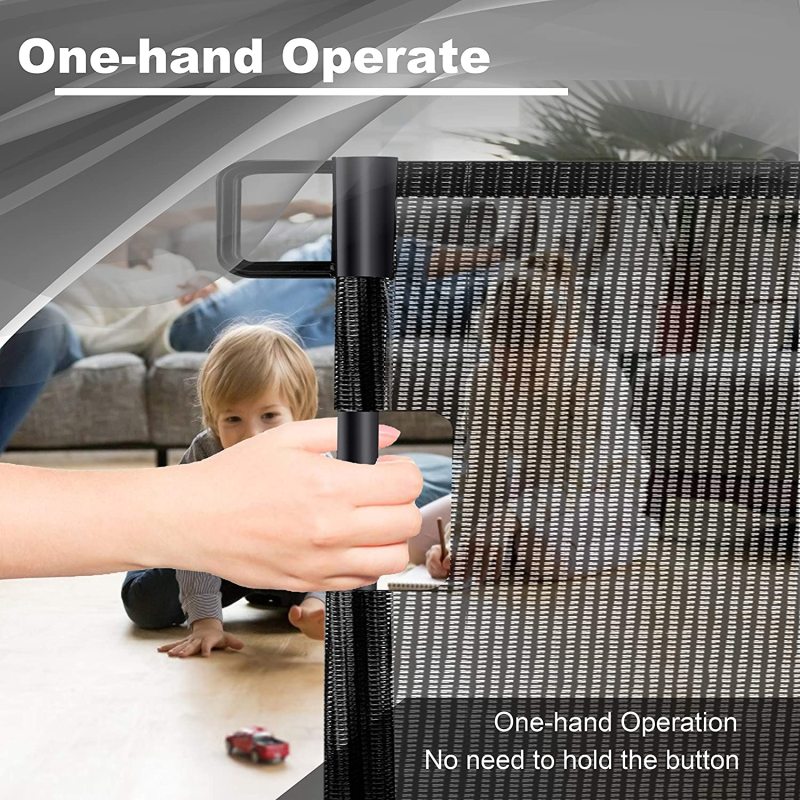 Retractable Baby Gate Dog Gate Easy to Roll and Latch Dogs Gate for Doorways Stairs, Hallways, Deck Banisters Indoor/Outdoor