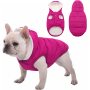 Dog Fleece Hoodie, Windproof Waterproof Dog Coat Fleece & Cotton Lined Warm Dog Jacket, Cold Weather Pet Apparel Clothes Vest