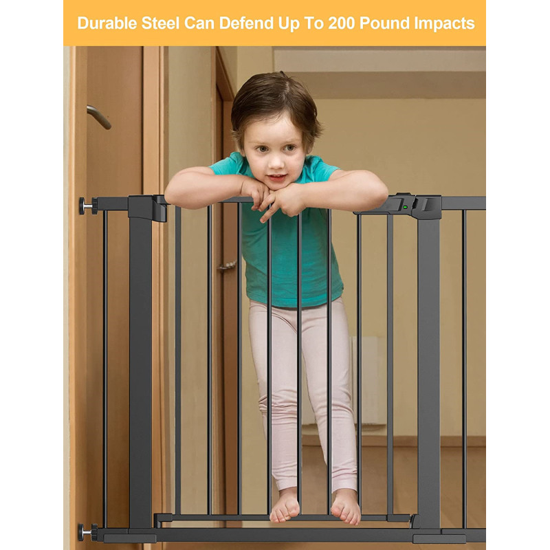 Extra Wide Child Gate with Door Child Gate Includes Extension Pressure Mounted Kit