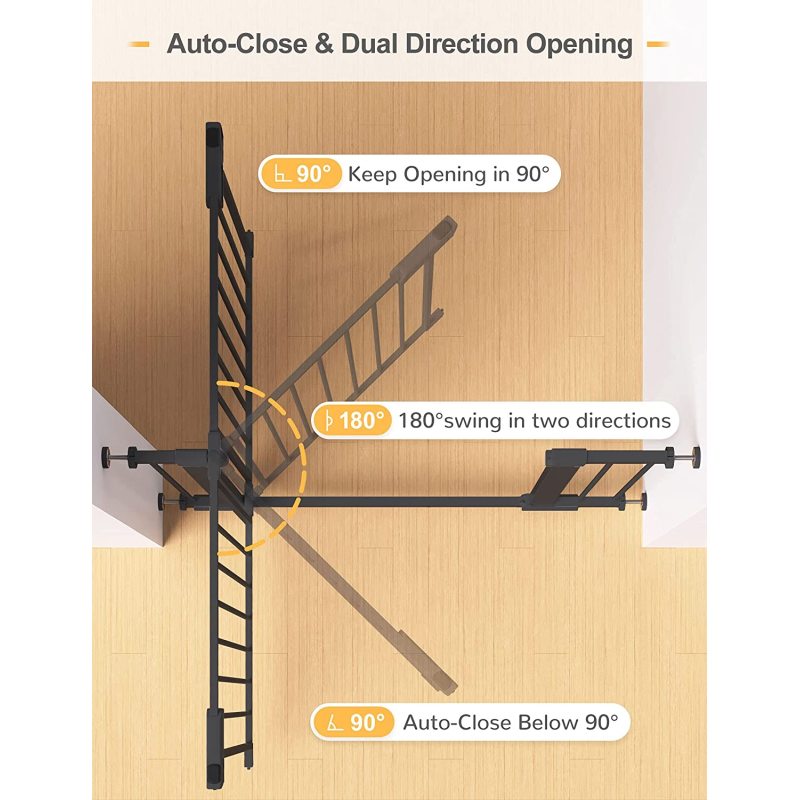 Extra Wide Child Gate with Door Child Gate Includes Extension Pressure Mounted Kit