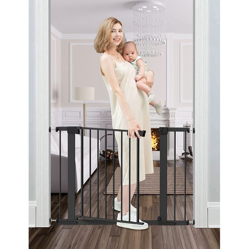 Extra Wide Child Gate with Door Child Gate Includes Extension Pressure Mounted Kit