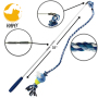 Flirt Pole for Dogs with Safe and Strong Durable Telescopic Lure Stick Dog Toy Training for Fun