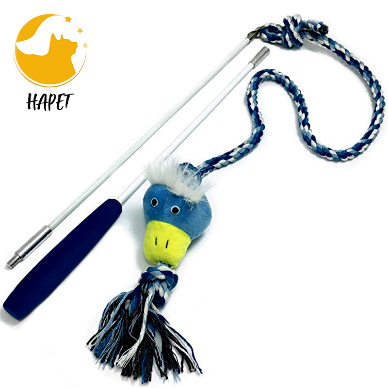 Flirt Pole for Dogs with Safe and Strong Durable Telescopic Lure Stick Dog Toy Training for Fun