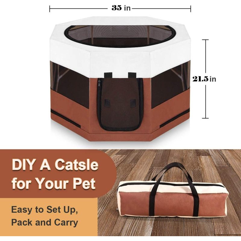 Animals Wood Frame Cat Playpen Cage Indoor Kitten Crate Dog for Puppy Large Size Sturdy Long Lasting Use