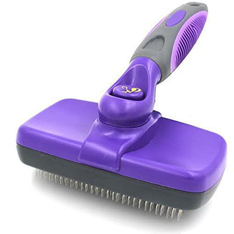 Pet Self Cleaning Slicker Brush For Shedding Hair Grooming Long Haired Or Short Haired Deshedding Tool