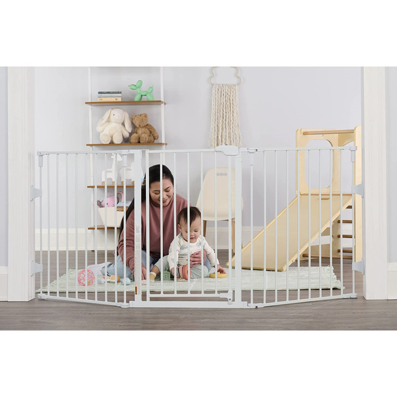 Wall Mounts and Hardware Configurable Baby Gate Use at Living Room For Pet