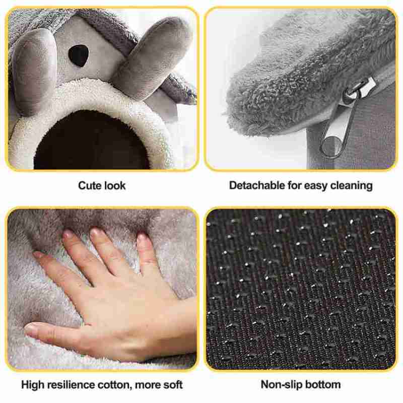 Manufacturing Winter Cat Bed Foldable Indoor Cats Puppy soft warm Cave Pet House With Plush Soft Cushion Velvet pet dog house