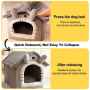 Manufacturing Winter Cat Bed Foldable Indoor Cats Puppy soft warm Cave Pet House With Plush Soft Cushion Velvet pet dog house