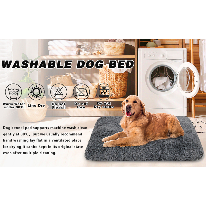 Plush Soft Pet Beds, Dog beds & Furniture Washable Anti Slip Dog Crate Bed for Large Medium Small Dogs
