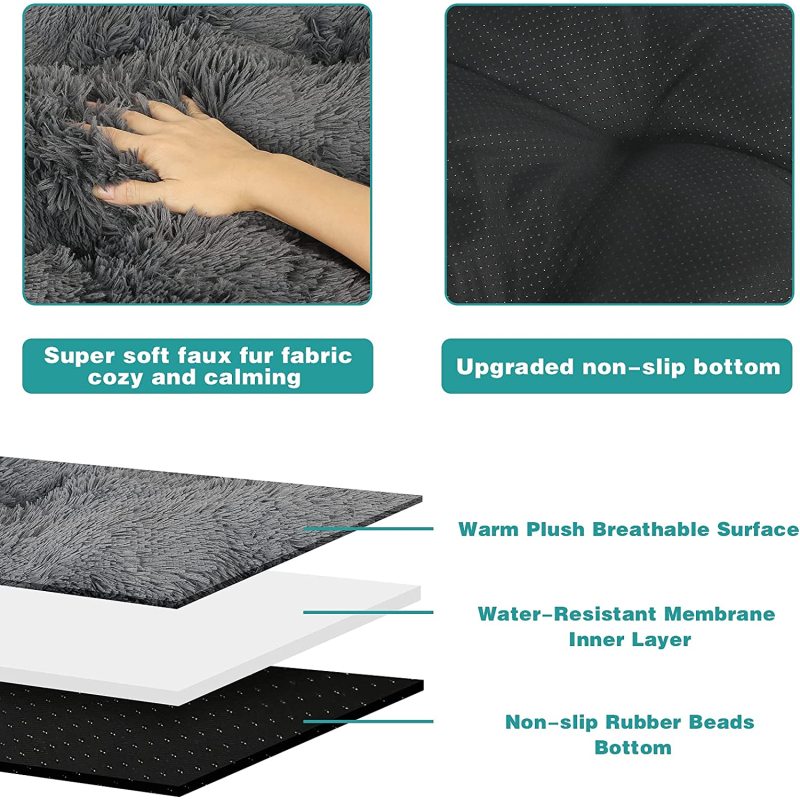 Plush Soft Pet Beds, Dog beds & Furniture Washable Anti Slip Dog Crate Bed for Large Medium Small Dogs