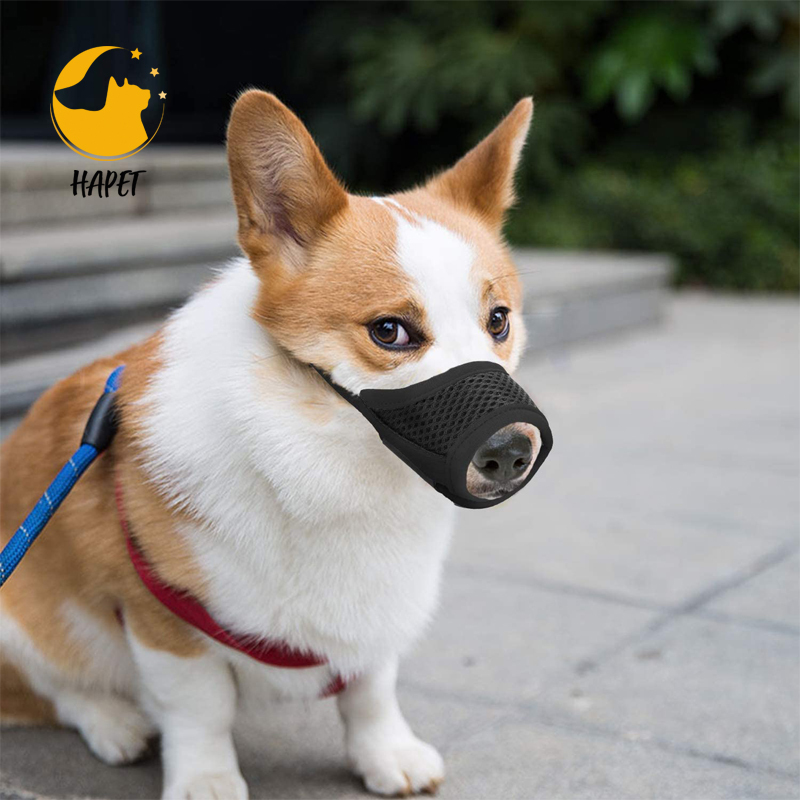 Soft Nylon Muzzle Anti Biting Barking Chewing Air Mesh Breathable Drinkable Adjustable Loop Pets Muzzle