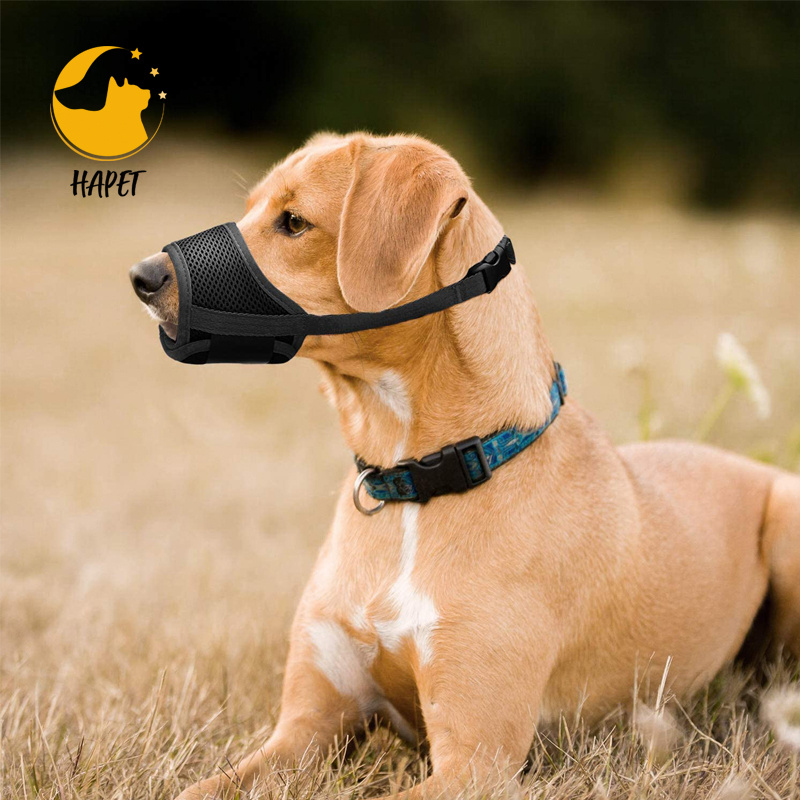 Soft Nylon Muzzle Anti Biting Barking Chewing Air Mesh Breathable Drinkable Adjustable Loop Pets Muzzle