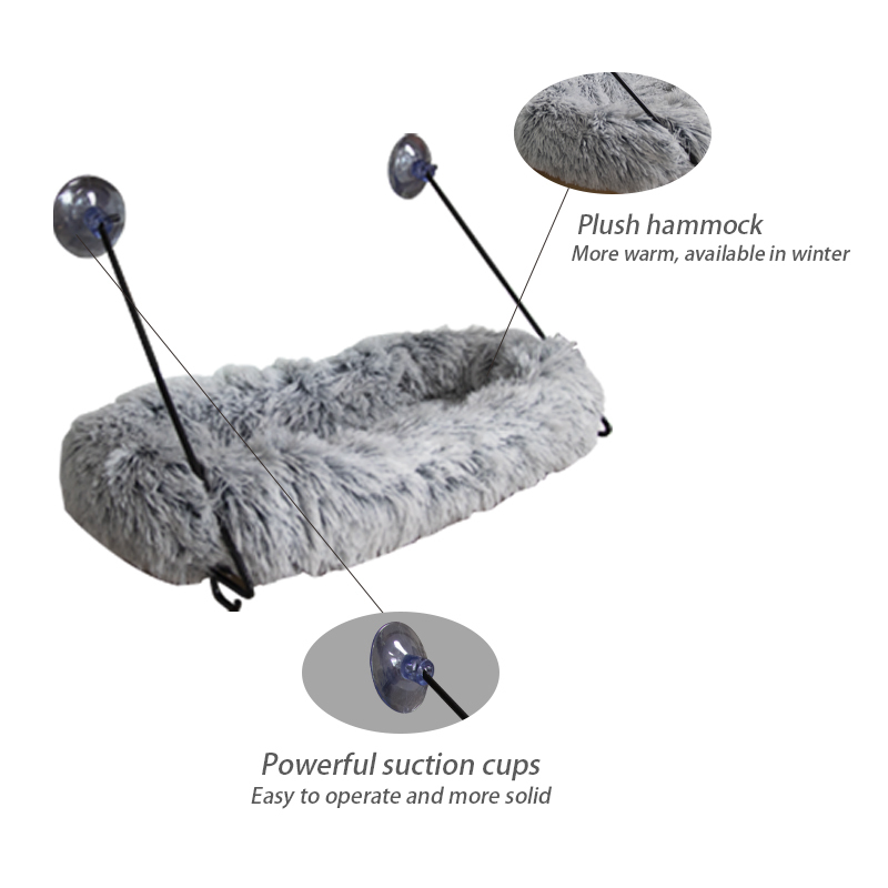 Winter Warm Plush Cat Hammock Space Saving Window Mounted Cat Seat Cat Hammock for Window