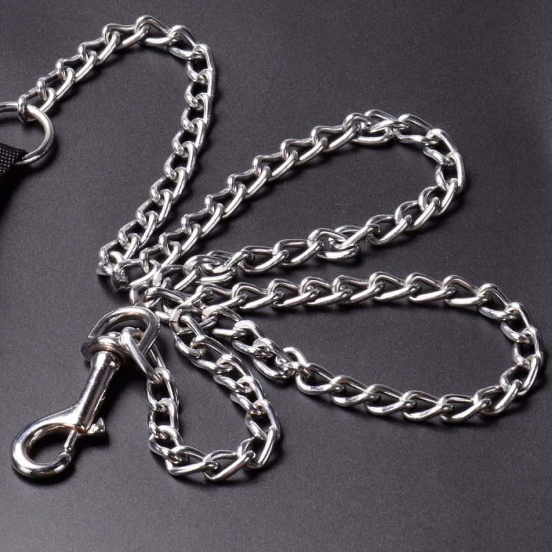 Dog Chain with Padded Handle Metal Dog Leash Large & Medium Size Dogs