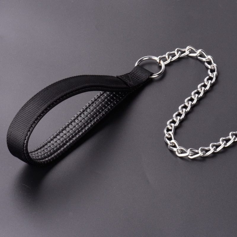 Dog Chain with Padded Handle Metal Dog Leash Large & Medium Size Dogs