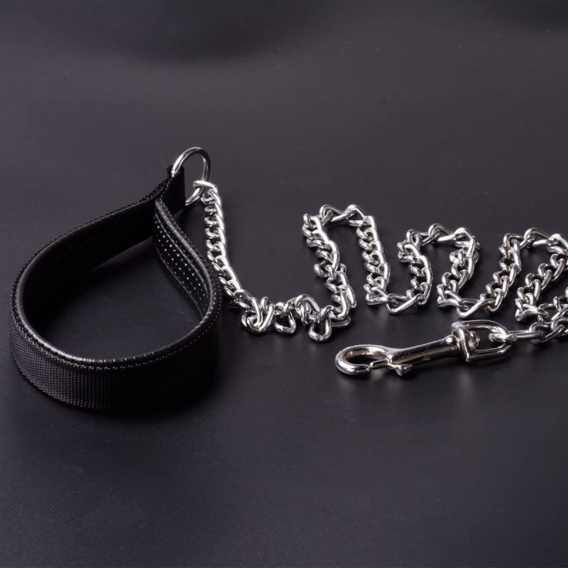 Dog Chain with Padded Handle Metal Dog Leash Large & Medium Size Dogs