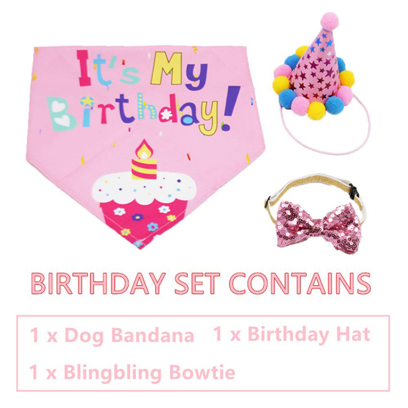 Dog Birthday Party Set Dog Birthday Bandana Triangle Scarf