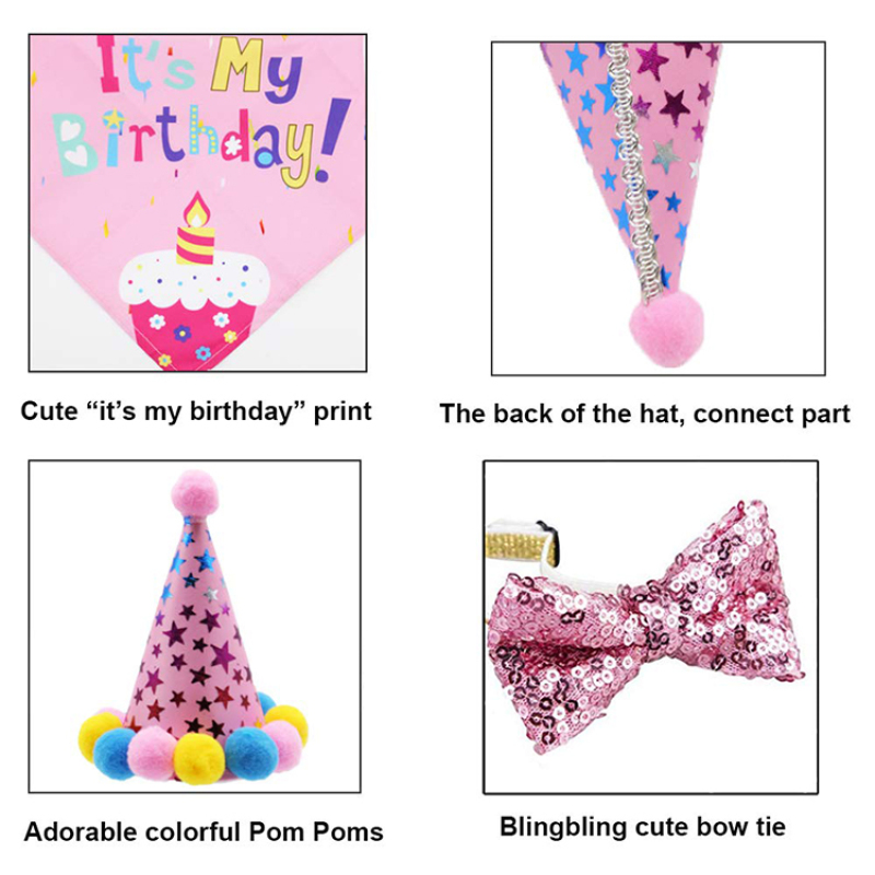 Dog Birthday Party Set Dog Birthday Bandana Triangle Scarf