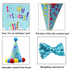 Dog Birthday Party Set Dog Birthday Bandana Triangle Scarf