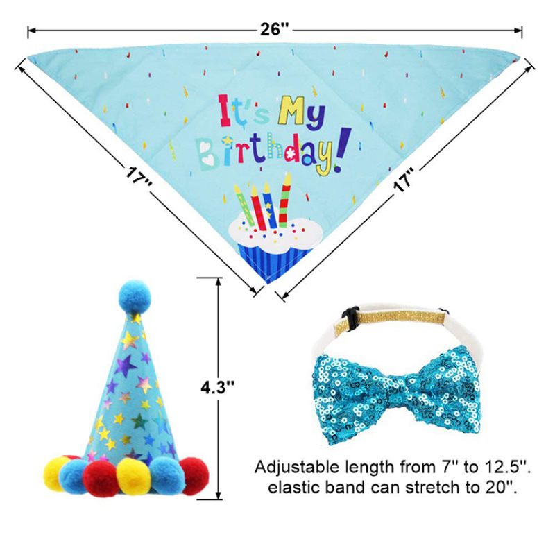 Dog Birthday Party Set Dog Birthday Bandana Triangle Scarf