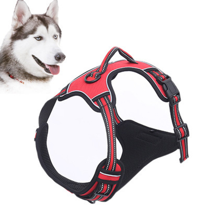 High Quality Black Durable Dog Harness With Reflective Band custom dog harness