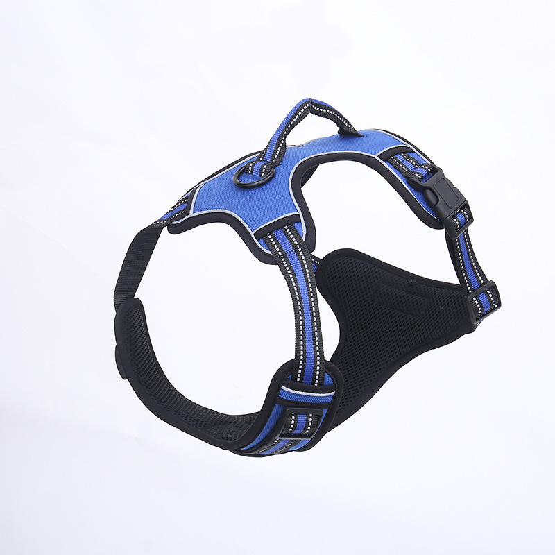 High Quality Black Durable Dog Harness With Reflective Band custom dog harness