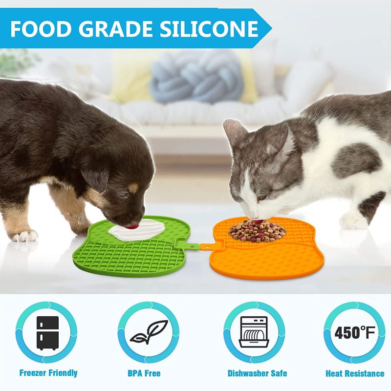 Pet Calming Dog Treat Pads apple Pet Licking Mat Slow Feeder Cat Training Perfect