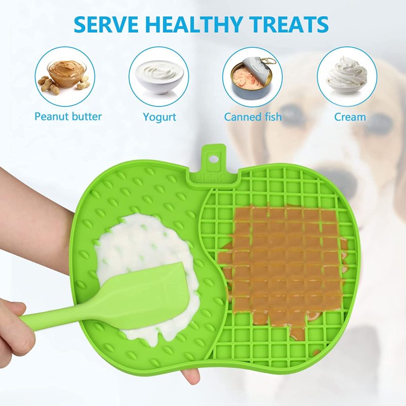 Pet Calming Dog Treat Pads apple Pet Licking Mat Slow Feeder Cat Training Perfect