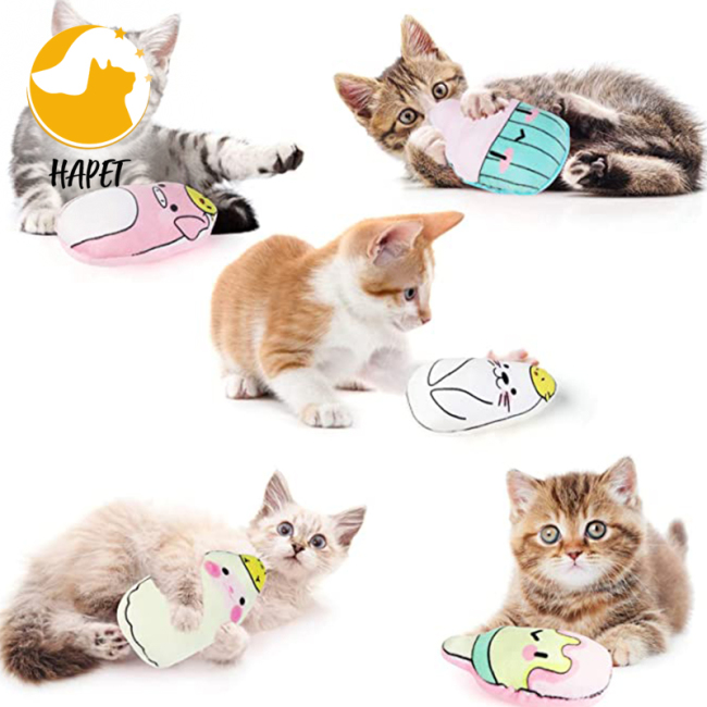 Plush Animal Shape Toys Cute Cat Interactive Catnip Toys for Indoor Cats
