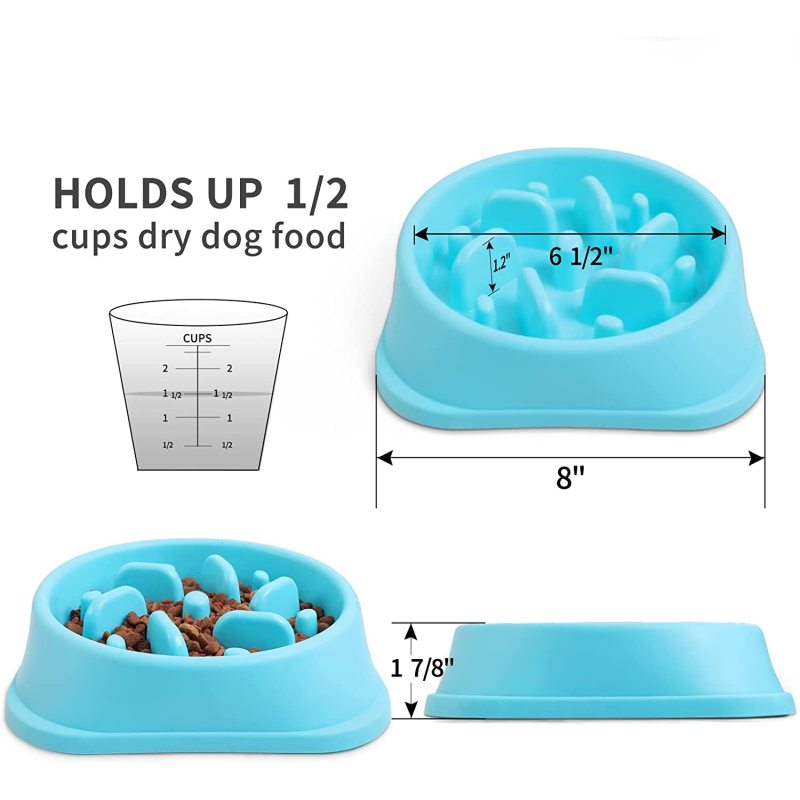 Interactive Bloat Durable Slow Feeder Dog Bowls Preventing Choking Healthy