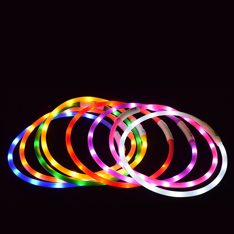 Wholesale Customized Pet Night Safety Flashing Luminous Led Dog Cat Collar Customized Usb Rechargeable Light up Led Pet Collar