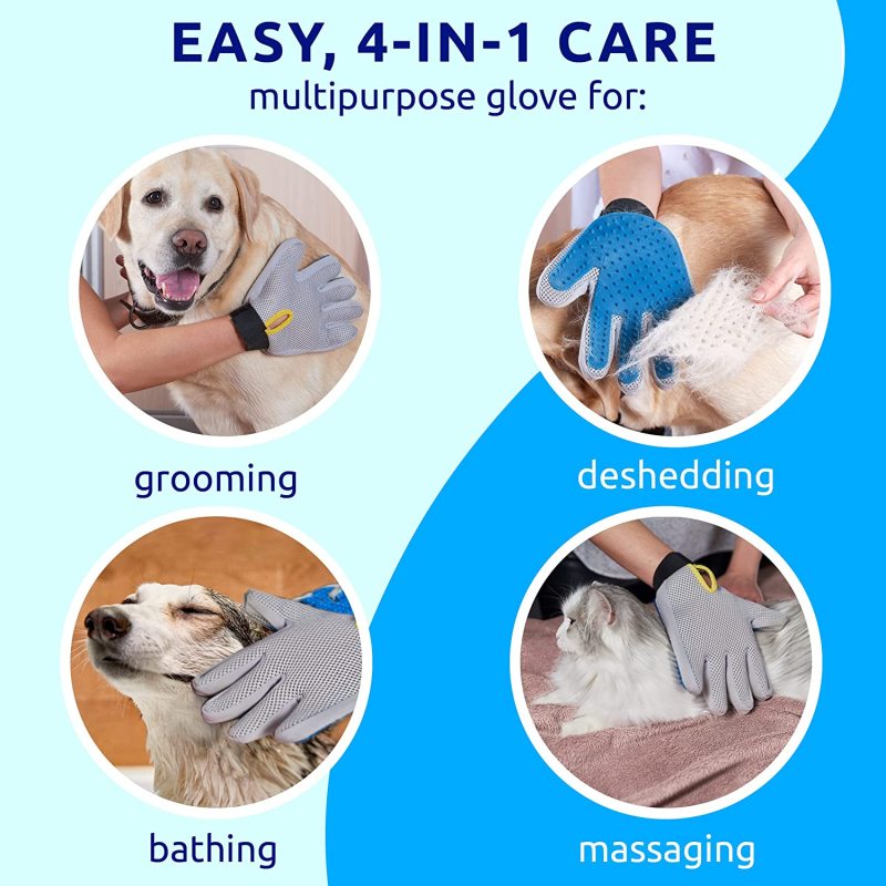 Fellpflegehandschuhe für Haustiere – Hundebürste zum Entfernen von Haaren und Fellverlust – Zubehör für Hunde und Katzen