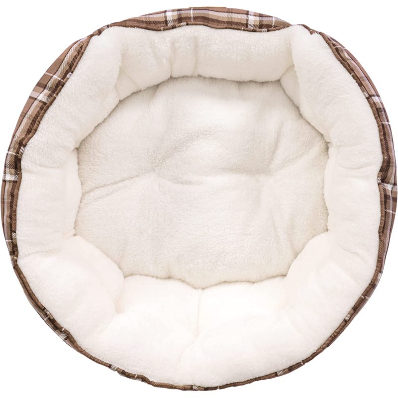 Dog Bed for Small Dogs, Round Cat Beds for Indoor Cats, Round Pet Bed for Puppy and Kitten with Slip-Resistant Bottom